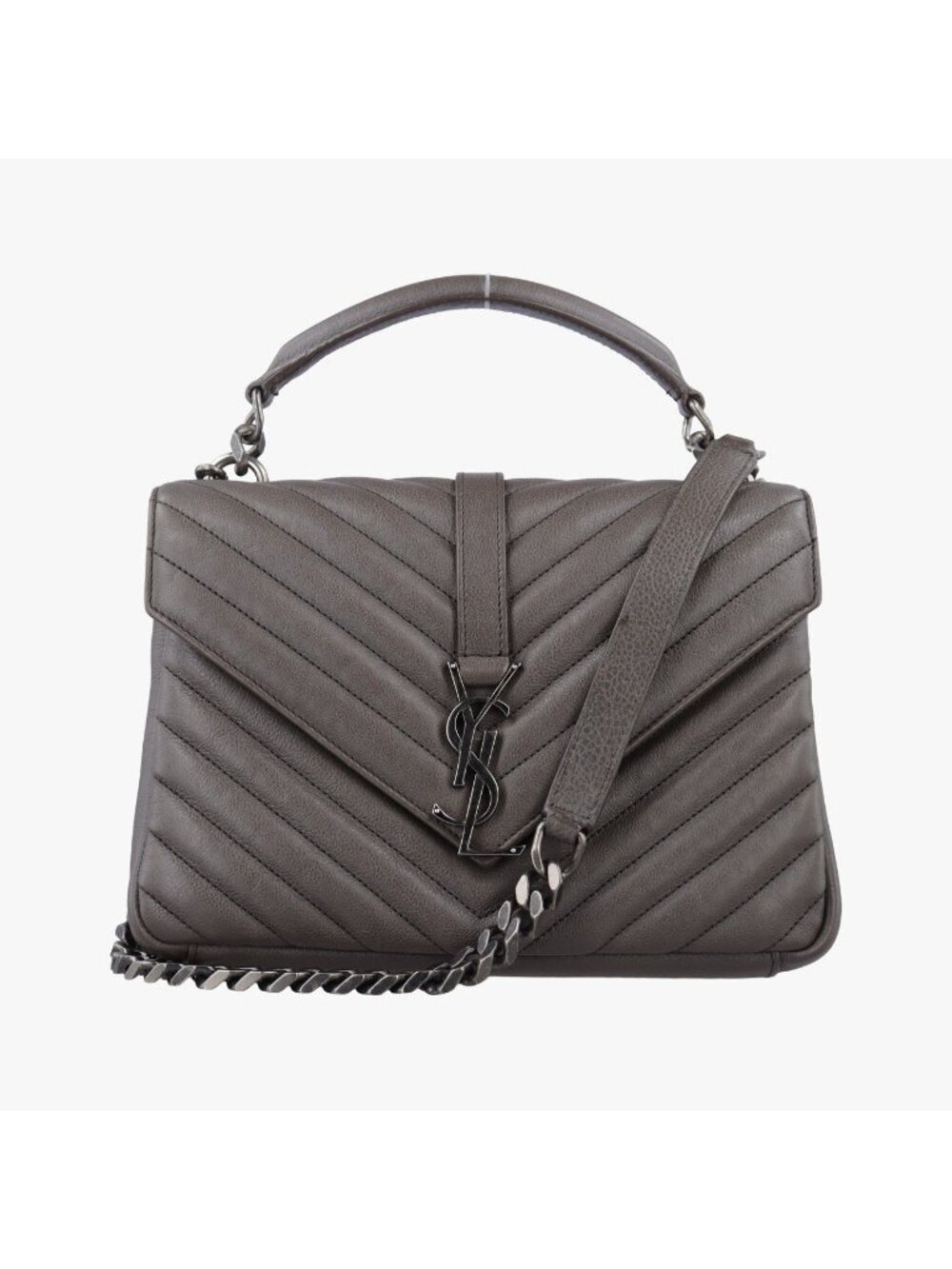 Saint Laurent Carre Gray Leather